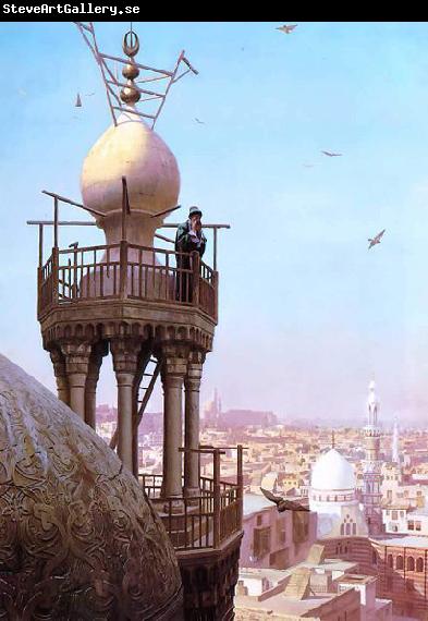 Jean-Leon Gerome A Muezzin Calling from the Top of a Minaret the Faithful to Prayer